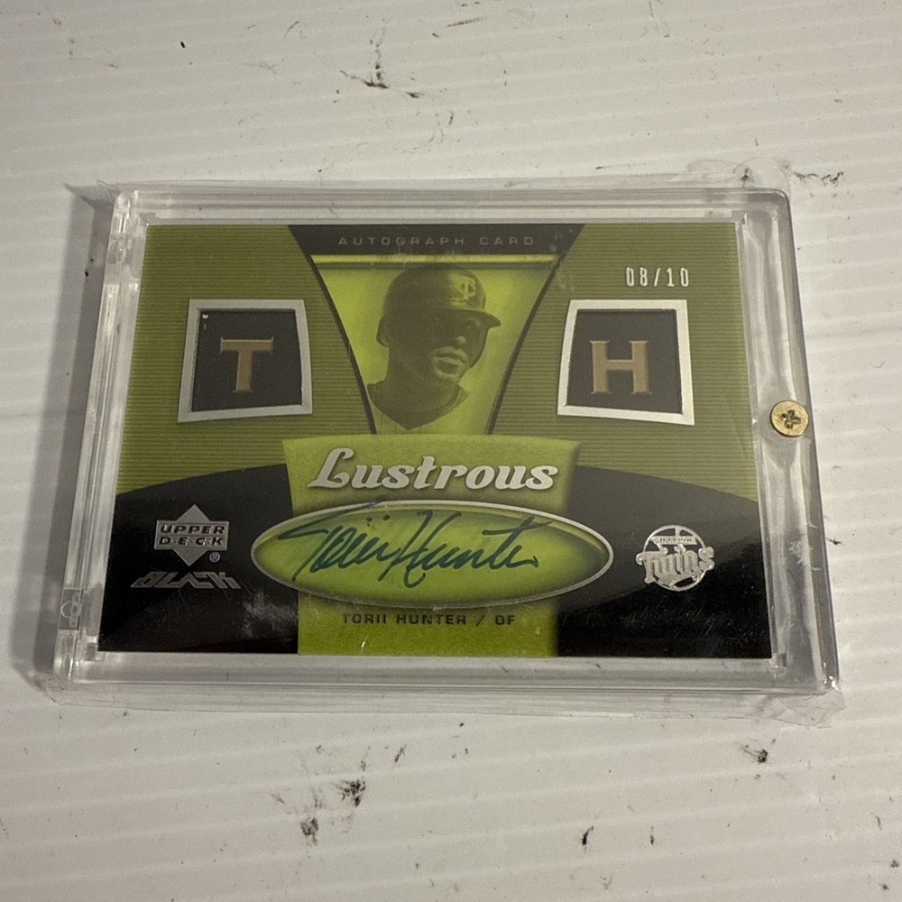 TORII HUNTER‎ 2007 UPPER DECK BLACK LUSTROUS Auto SSP #8/10 TWINS Very Rare